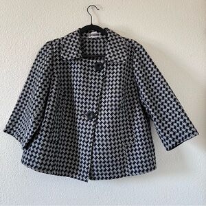 JL Studio For Jessica London Women’s Jacket 16W Black Gray Relax 3/4 Wide Sleeve